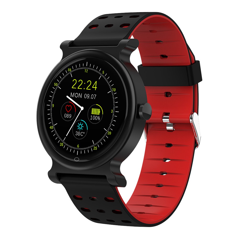 

Makibes R20 Smartwatch 1.3 Inch LCD Colorful Screen Bluetooth 4.1 Heart Rate Monitor IP67 Fitness Tracker Silicone Strap - Black&Red
