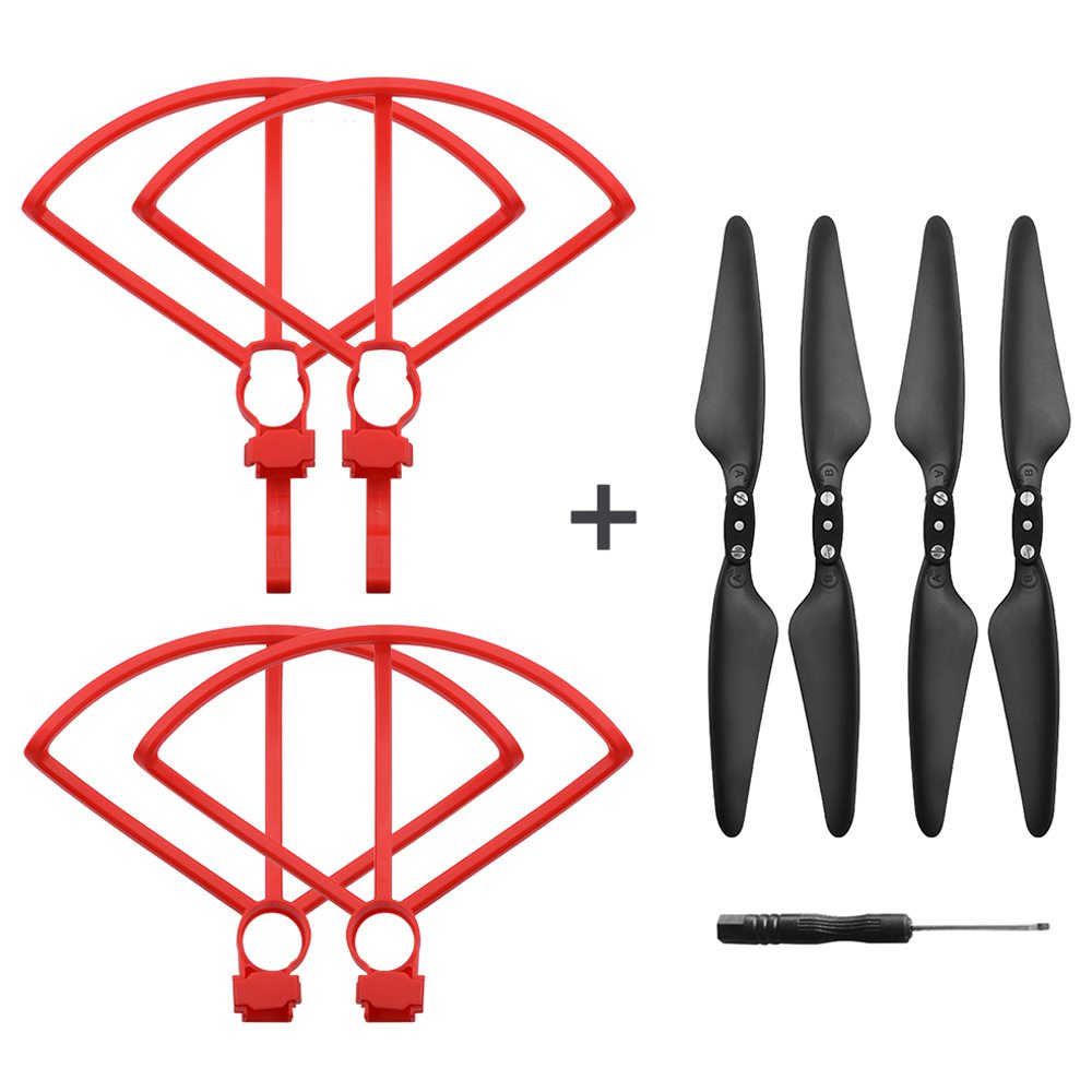 

Propeller Guard Quick Release Foldable Propeller With Screwdriver Spare Parts Set For Hubsan H117S Zino RC Drone - Red