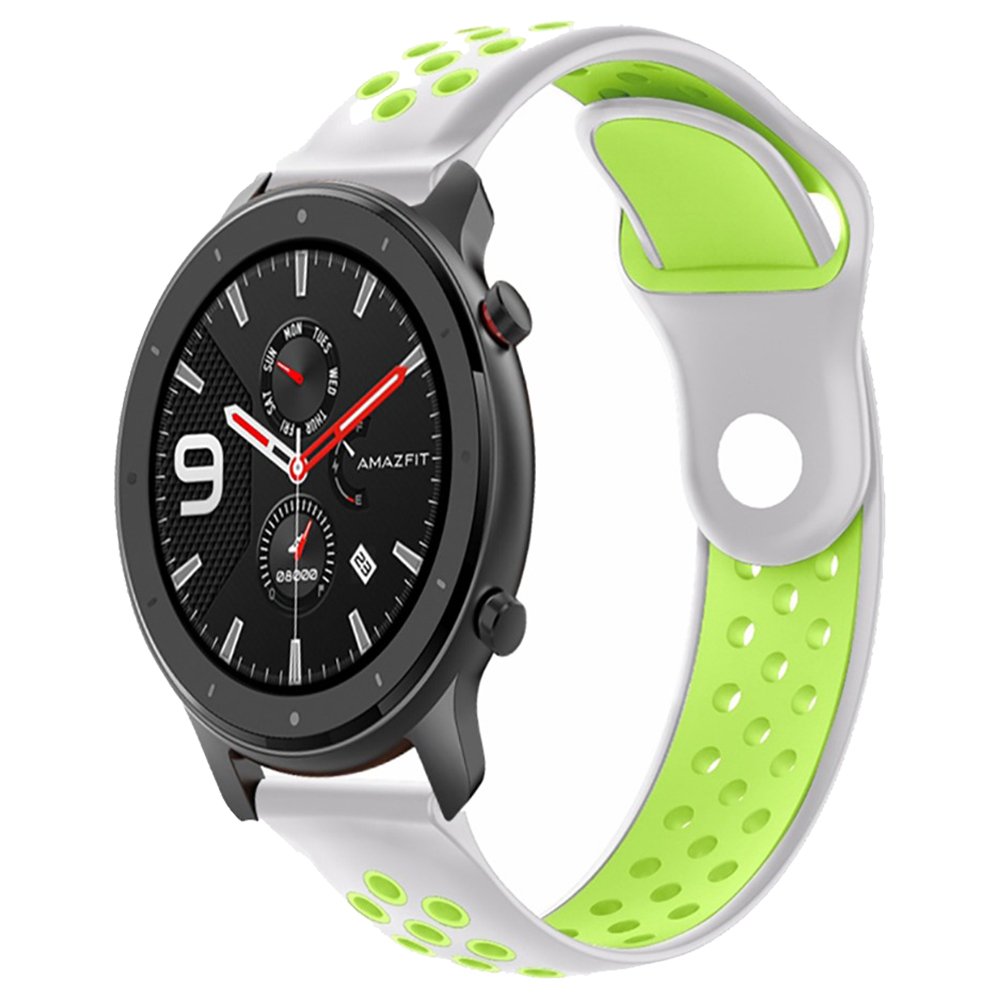 

Replacement Strap For Huami Amazfit GTR 47MM Silicone Reverse Buckle Version - Grey + Green