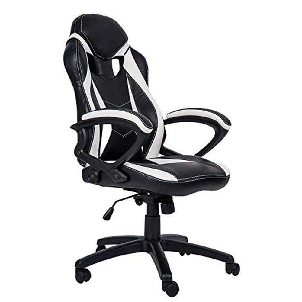 

Merax Ergonomic Gaming Chair Leather Adjustable Executive High Back Swivel Office Chair - White