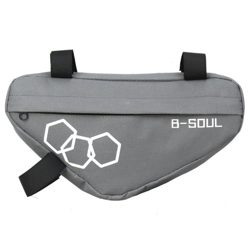 

B-SOUL Bicycle Triangle Bag Large Capacity Fully Upper Pipe Saddle Front Beam Bag - Gray
