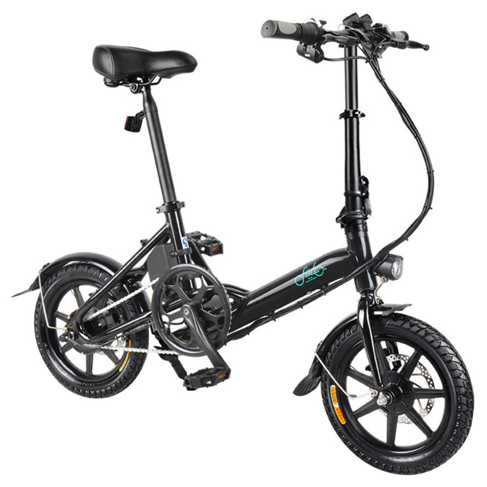 

FIIDO D3 Folding Electric Moped Bike City Bike Commuter Bike Max 25km/h Three Riding Modes 5.2Ah Lithium Battery 14 Inch Tire - Black