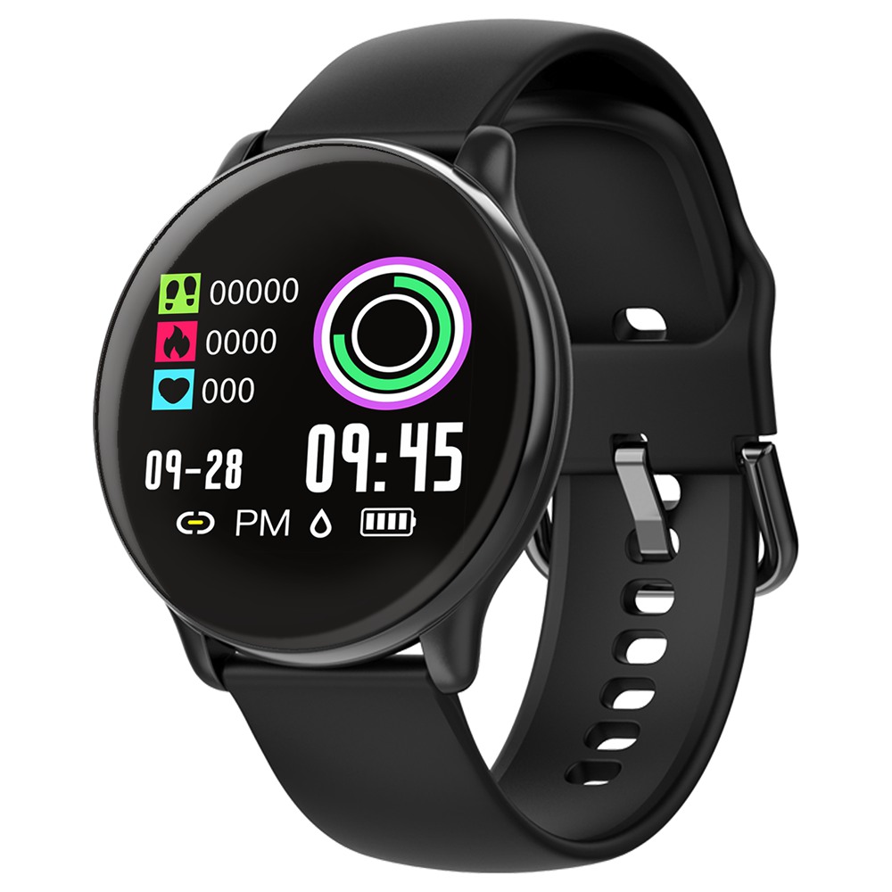 

Makibes SE01 Smart Watch 1.3 Inch IPS Screen Heart Rate Blood Pressure Monitor IP68 Silicone Strap - Black