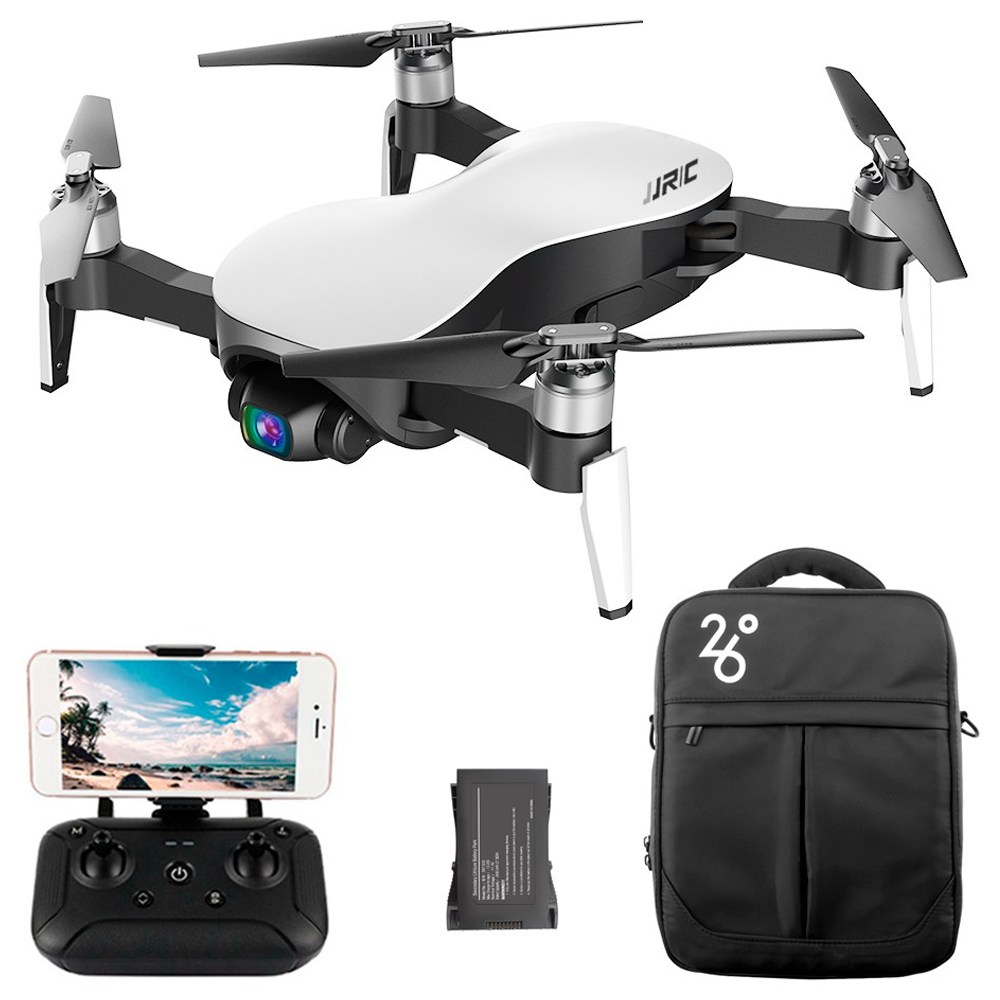 JJRC X12 AURORA 4K 5G WIFI 3KM FPV GPS Foldable RC Drone With 3Axis Gimbal 50X Digital Zoom Ultrasonic Positioning RTF - White Two Batteries with Bag