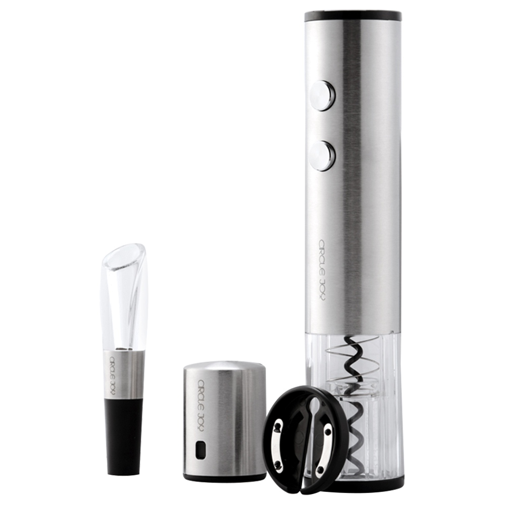 

Xiaomi Circle Joy 4-in-1 Gift Set Wine Stopper Electric Bottle Opener Wine Dispenser Round Tin Foil Cutter - Silver