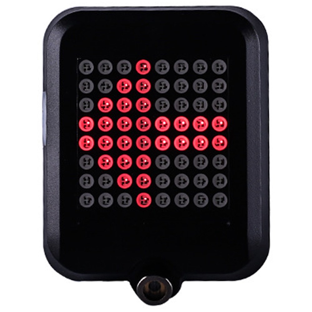 

TX129 64-led Intelligent Bicycle Taillight 80 Lumens 1200mAh battery Automatic Direction Indicator Light Infrared Laser - Black