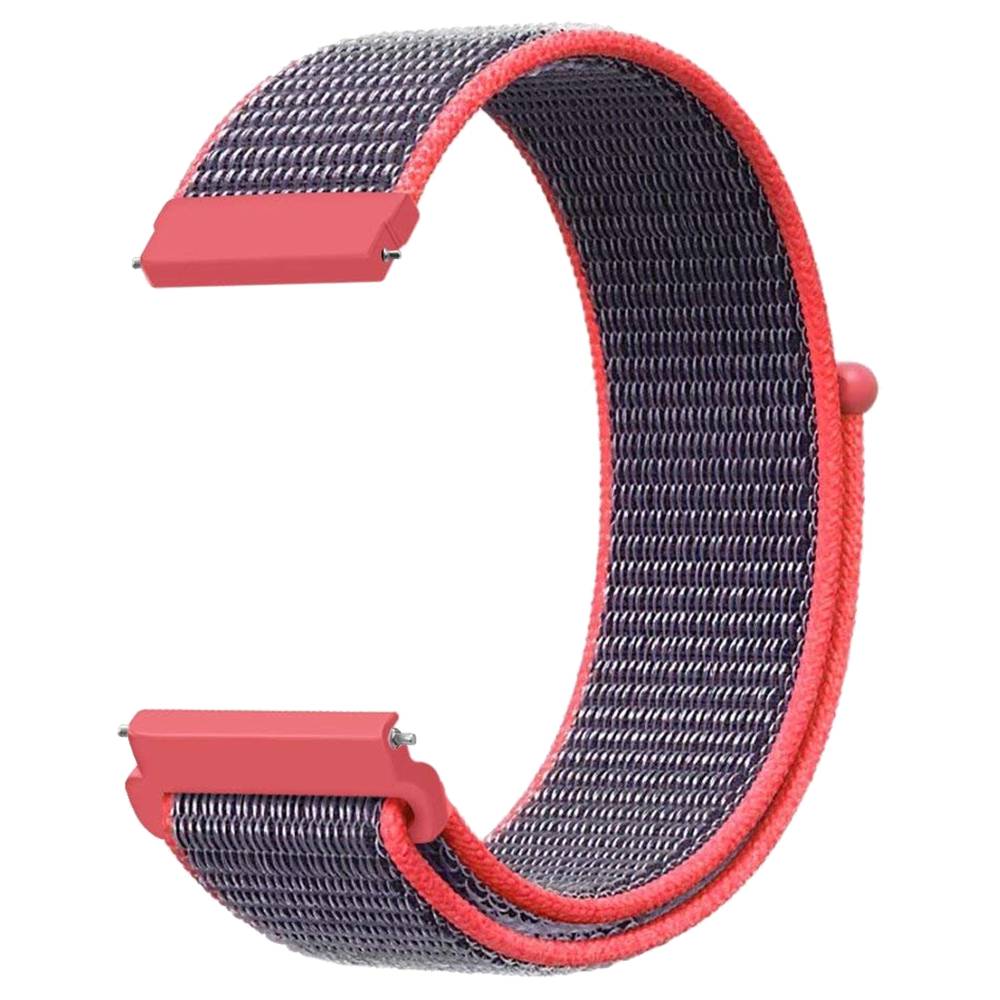 

Replacement Watch Band For Huami Amazfit GTS Loop Nylon Canvas Strap - Blue & Red
