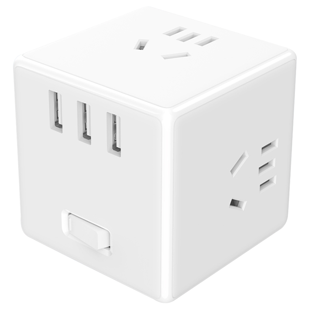 

Xiaomi Mijia Magic Cube Converter 3 USB Ports Fast Charge Plug Socket Adapter Wired Version - White