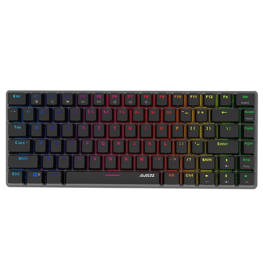 

Ajazz AK33RGB 82keys Anti-ghosting Ergonomic Mechanical Wired Gaming Keyboard Durable RGB Backlight Blue Switch - Black