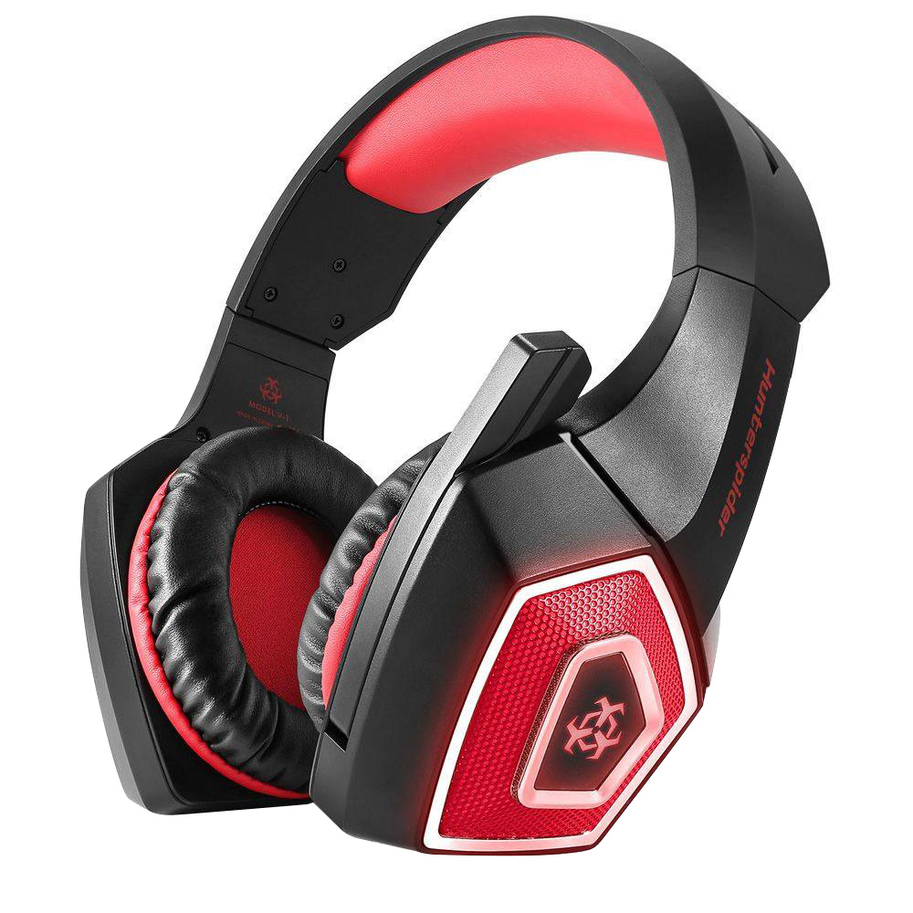 

Hunterspider V1 RGB Light Gaming Headset 3.5mm Audio+USB Port with Mic for PS4 - Black+Red