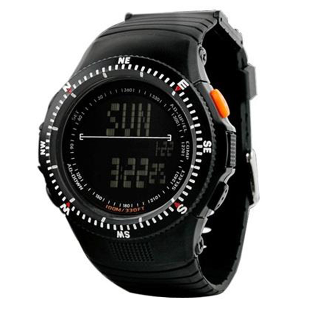 

YW0932B Skmei 0989 5ATM Water Resistant Digital Sports Watch with Soft Plastic Strap - Black