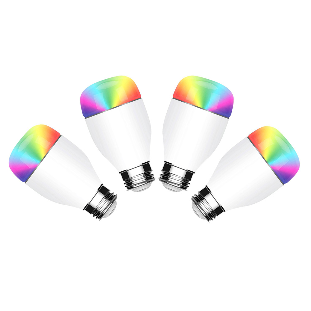 

4pcs 7W 900LM WIFI Smart LED Bulb APP Voice Control Multicolor Light Alexa Google Home - White
