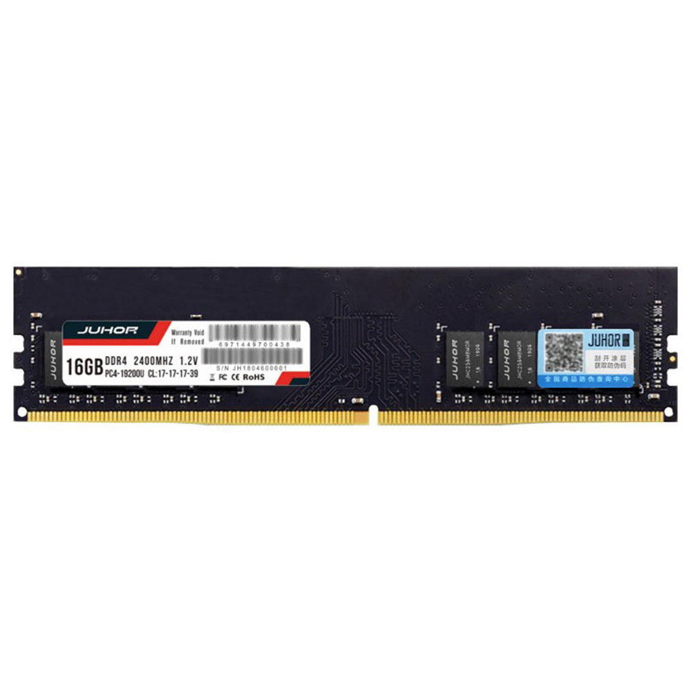 

Juhor DDR4 16GB 2400Mhz 1.2V 288 Pin RAM Desktop Memory Module For PC Computer - Black