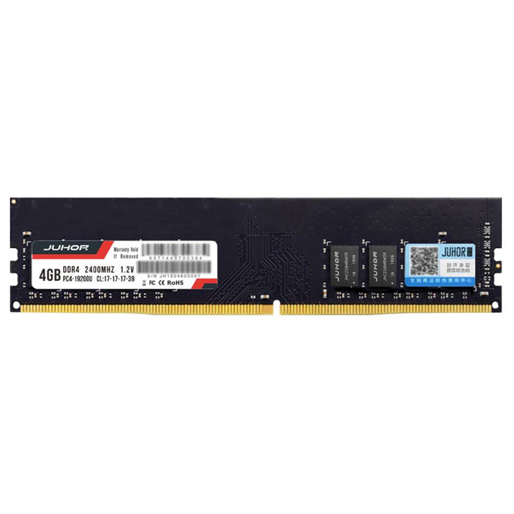 

Juhor DDR4 4GB 2400Mhz 1.2V 288 Pin RAM Desktop Memory Module For PC Computer - Black