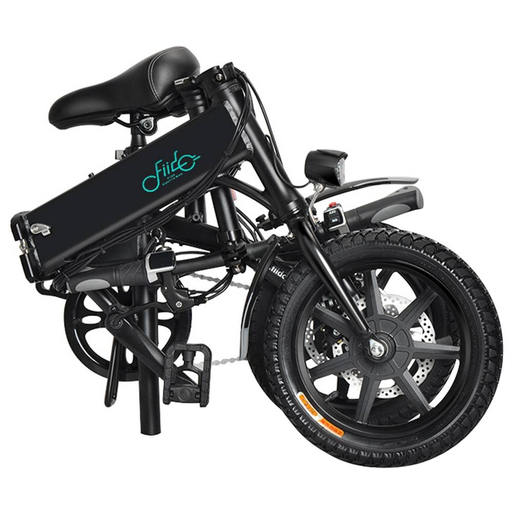 Fiido D Folding Electric Moped Bike Ah Lithium Battery Black