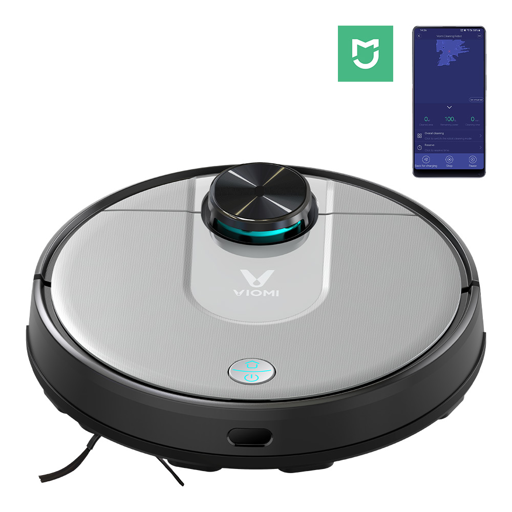 

Xiaomi VIOMI V2 Pro Robot Vacuum Cleaner 2 in 1 Sweeping Mopping 2100Pa LDS Laser Navigation Intelligent Electric Control Tank EU Plug + 4PCS Side Brushes - Gray
