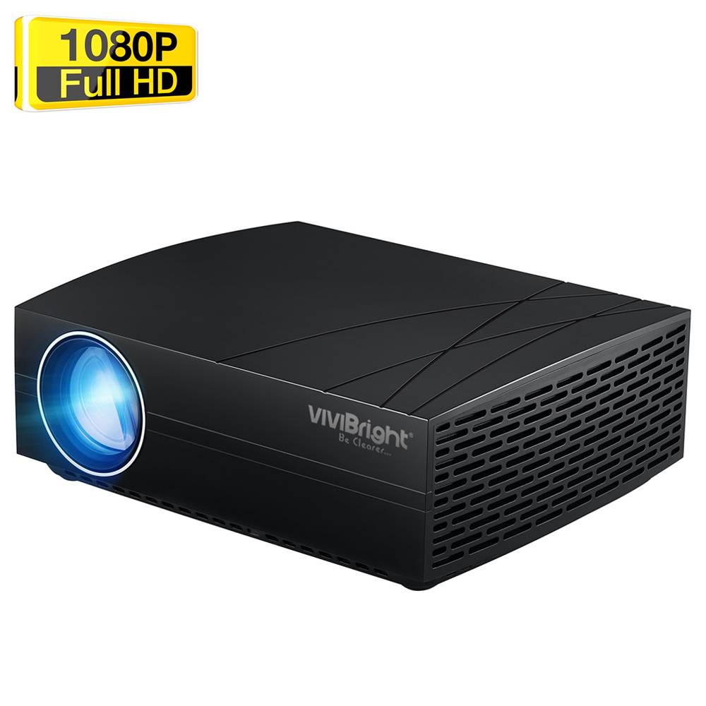 

VIVIBRIGHT F20 1080P LED Projector 3000 Lumens 15000 : 1 Contrast Ratio 300'' Image Size HiFi Stereo Speakers HDMI SPDIF - Black