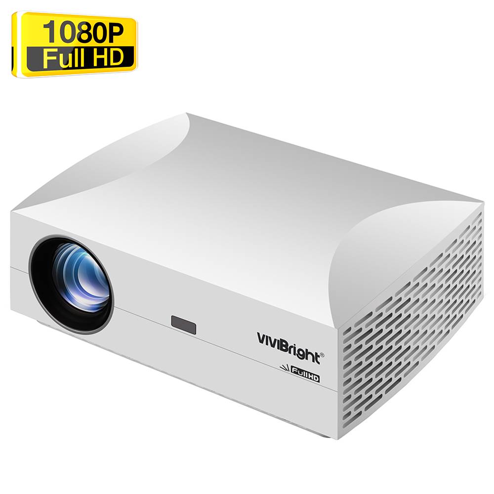 

VIVIBRIGHT F30UP Native 1080P LED Projector 4800 Lumens 200" Image Size 15000:1 Contrast Ratio Stereo Speaker SPDIF HDMI - White