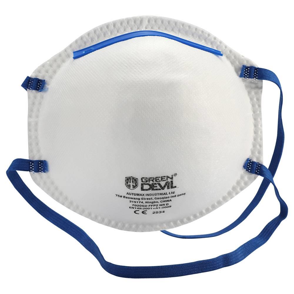 

Disposable FFP2 KN95 Face Mask Dust Mask Non Valve Respirator With CE Approved For Flu Protection PM 2.5 Anti-Virus Pollution Allergy Haze - White