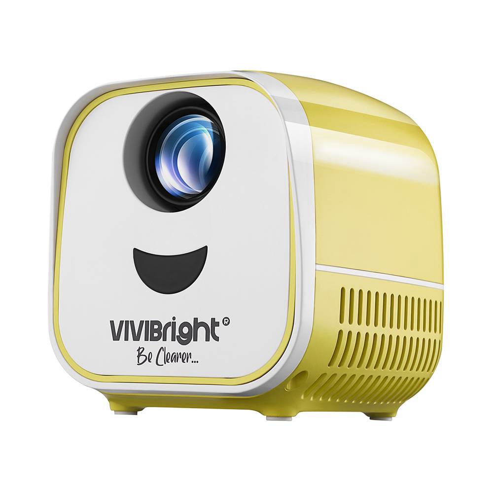 

VIVIBRIGHT L1 2200LM 480P LED Projector 120" Image Size 8000:1 Contrast Ratio Stereo Speaker HDMI - Yeellow