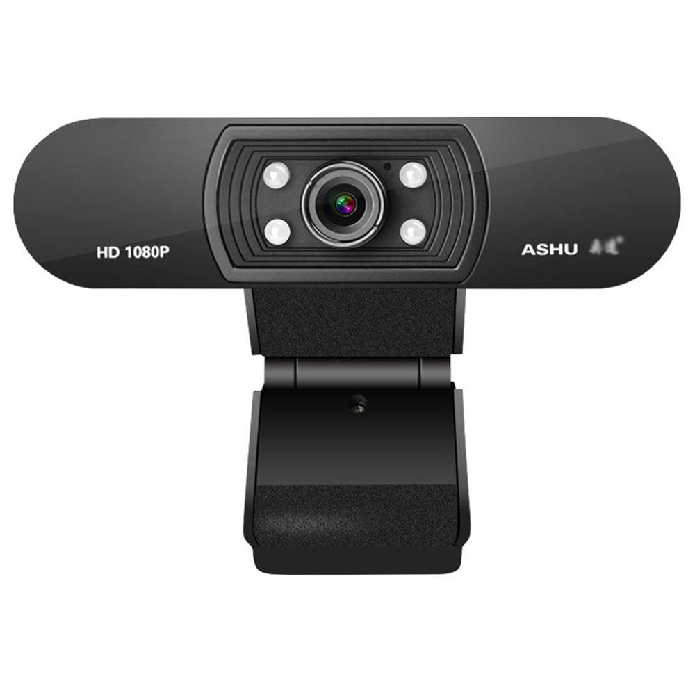 

ASHU H800 1080P HD Webcam Built-In Microphone Auto Color Correction Support CC2000 TARGET ICQ For Laptop Desktop - Black