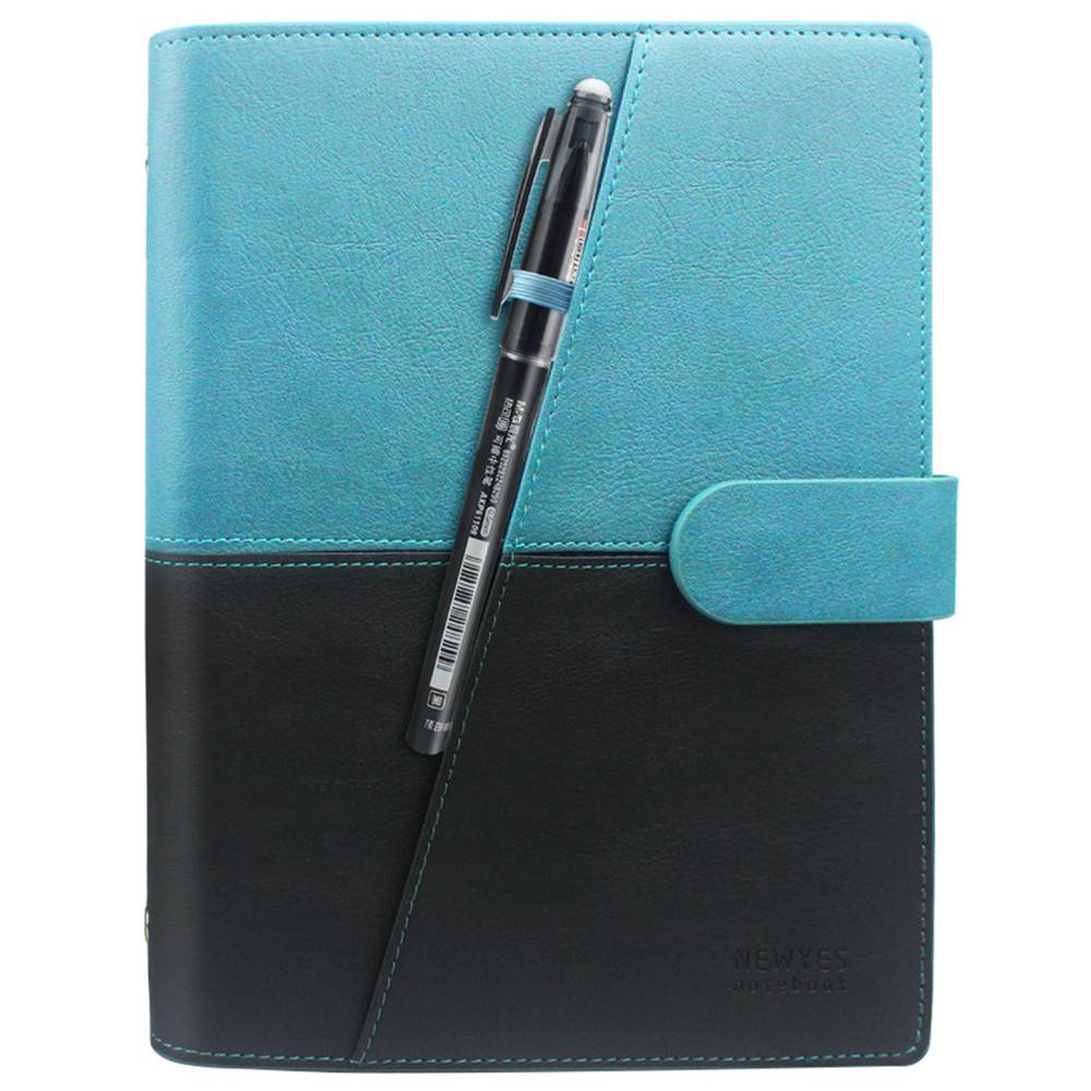 

NEWYES A5 Reusable Smart Notebook PU Leather Erasable Wirebound Notebook Sketch Pads APP Storage - Green Black