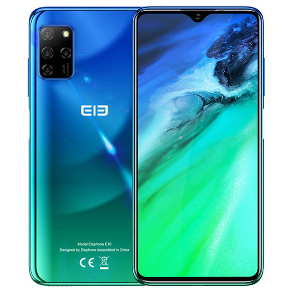 

Elephone E10 Global Version 6.5 Inch 4G LTE Smartphone MT6762D 4GB RAM 64GB ROM Quad Rear Cameras NFC Android 10 4000mAh Battery Dual SIM Dual Standby - Blue