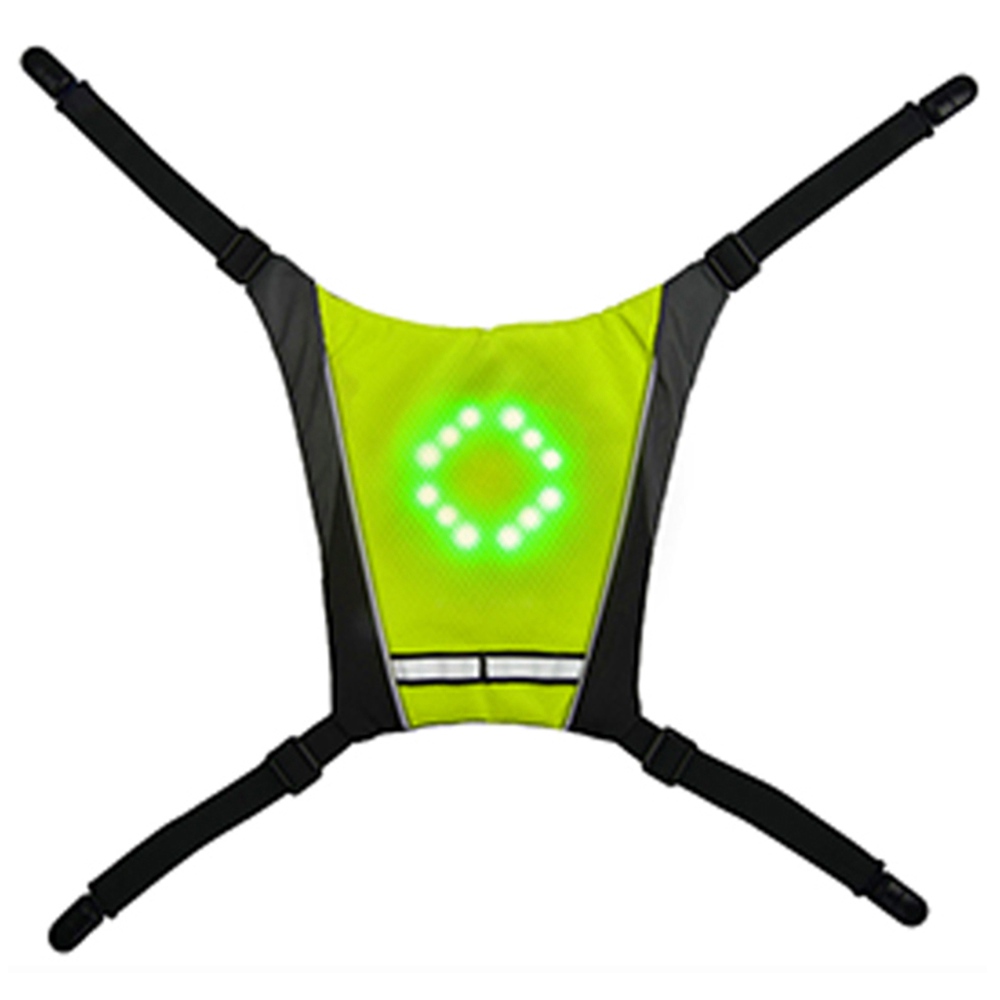 

YKBA- B0011 Cycling LED Signals Warning Vest Remote Control USB Charging for running bicycle - Green