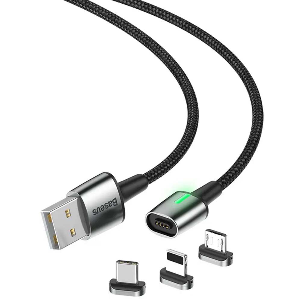 

Baseus 1m Charging Cable Wear-resistant Type-C / Micro USB / Lighting Plug 5V 3.0A Output 480Mbps Transmission Speed - Black