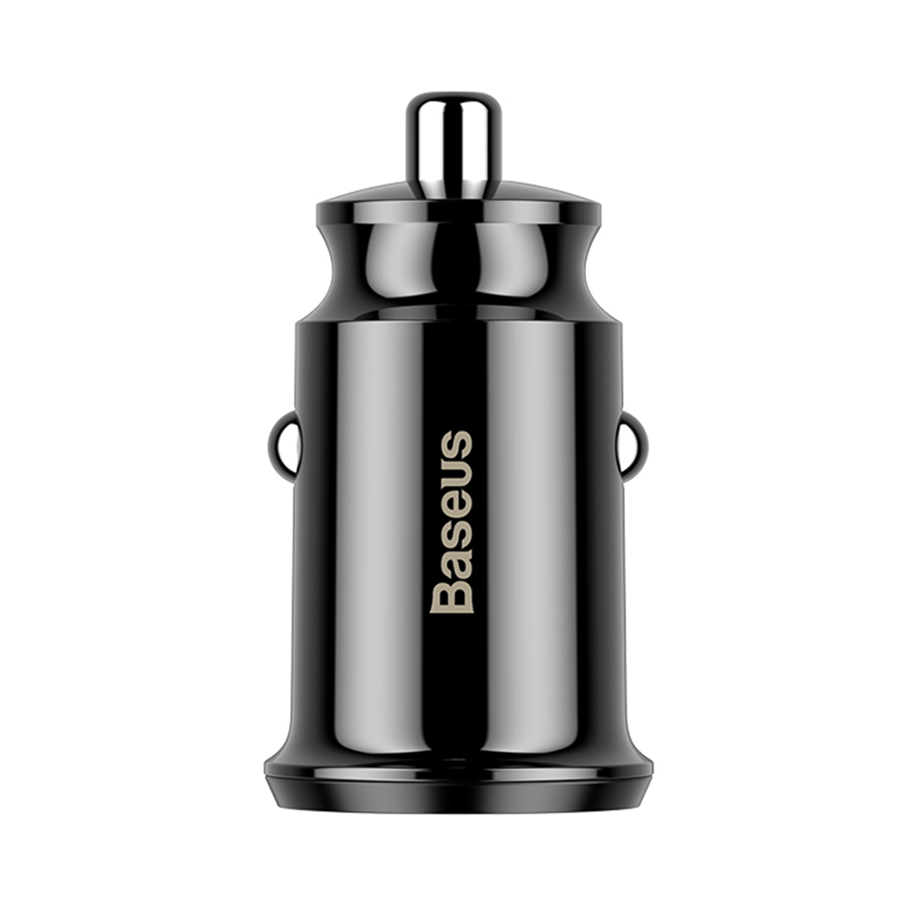 

Baseus Grain 3.1A Dual USB Ports Smart Car Fast Charger With LED Indicator - Black