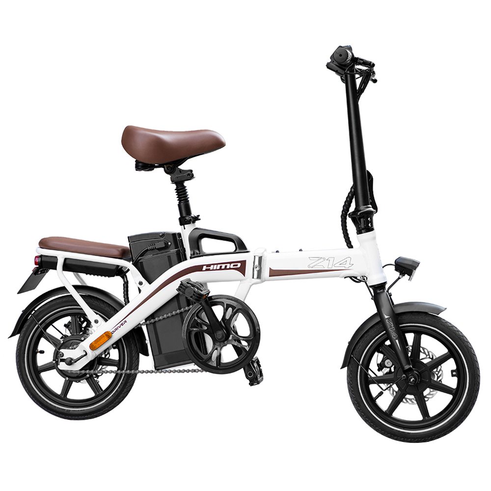 

HIMO Z14 Folding Electric Bicycle 14 Inch 350W Brushless Motor Three Modes Maximum Speed 25km/h Up To 80km Range 12AH Lithium Battery Maximum Load 100kg Hidden Inflator Standard Edition - White