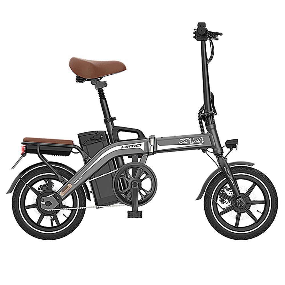 

HIMO Z14 Folding Electric Bicycle 14 Inch 350W Brushless Motor Three Modes Maximum Speed 25km/h Up To 90km Range 15AH Lithium Battery Maximum Load 100kg Hidden Inflator Urban Edition - Gray