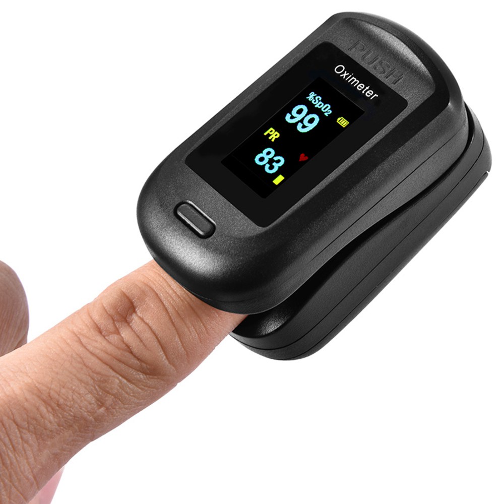

Portable Fingertip Oximeter Blood Oxygen Heart Rate Monitor LCD Display Home Physical Health Oximeter - Black