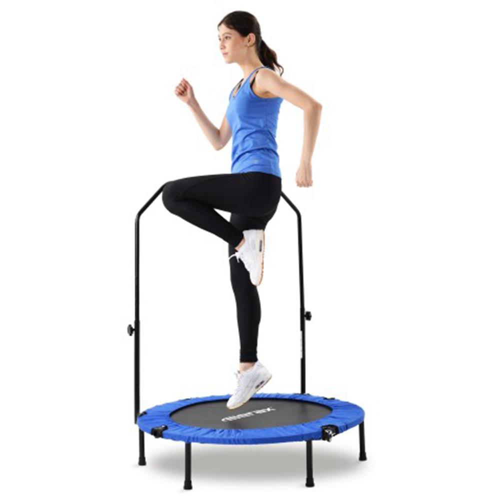 

Merax 40 Inch Foldable Fitness Rebounder Mini Trampoline with Adjustable Foam Grip Home Exercise Trampoline - Blue