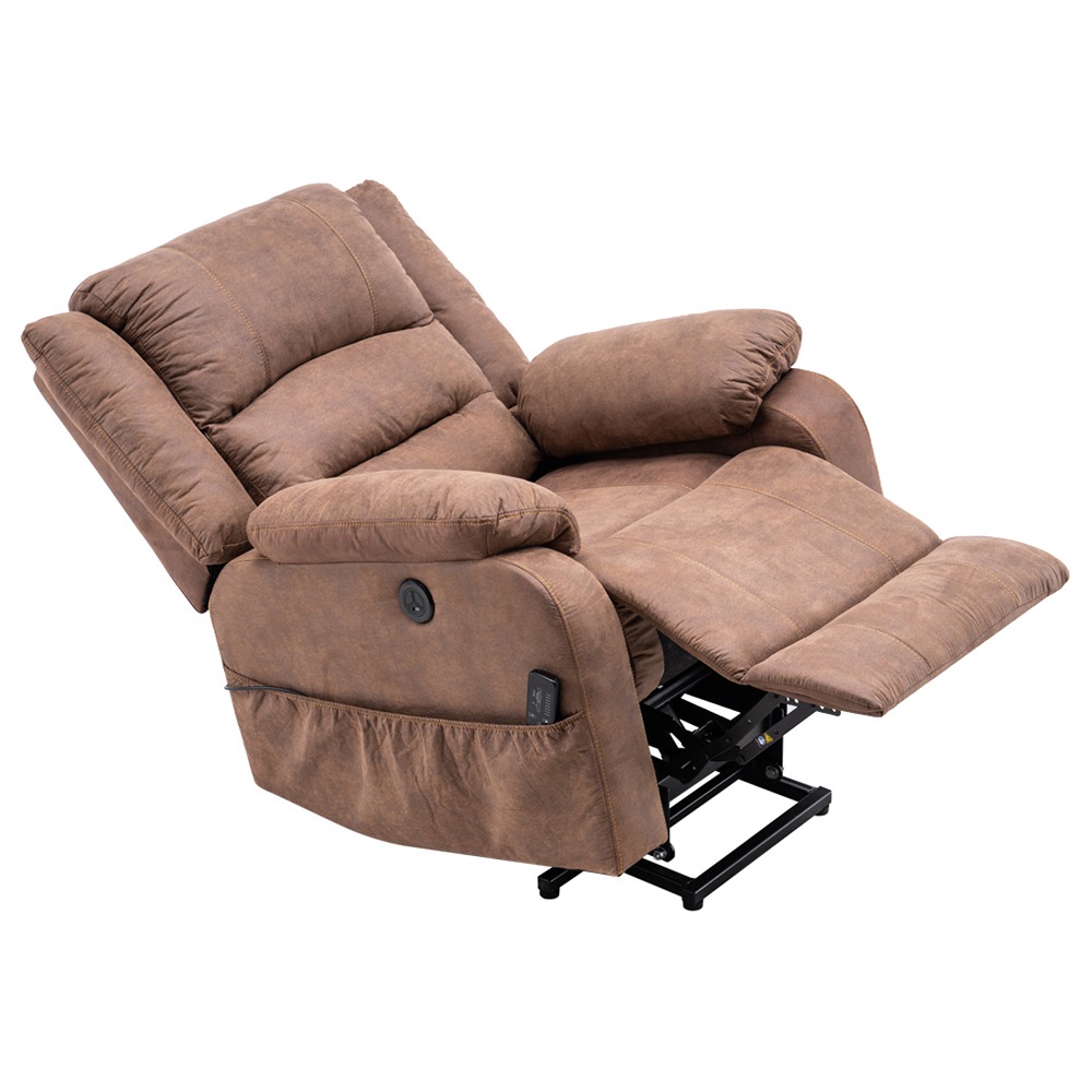 

Electric Lift Cloth Massage Chair Adjustable Angle With Armrests Comfortable Soft and Easy to Clean For Reading Resting Watching TV - Brown