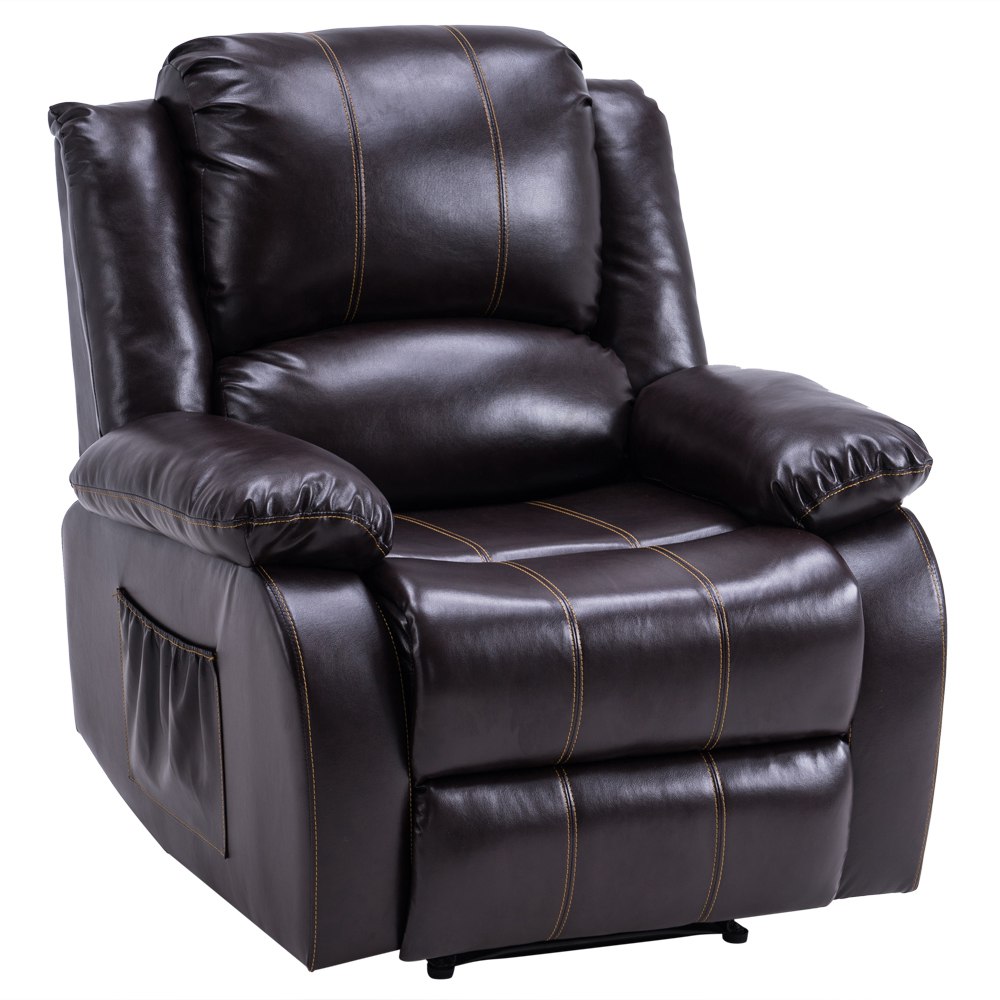 

Electric Lift PU Leather Massage Chair Adjustable Angle With Armrests Comfortable Soft and Easy to Clean For Reading Resting Watching TV - Dark Brown