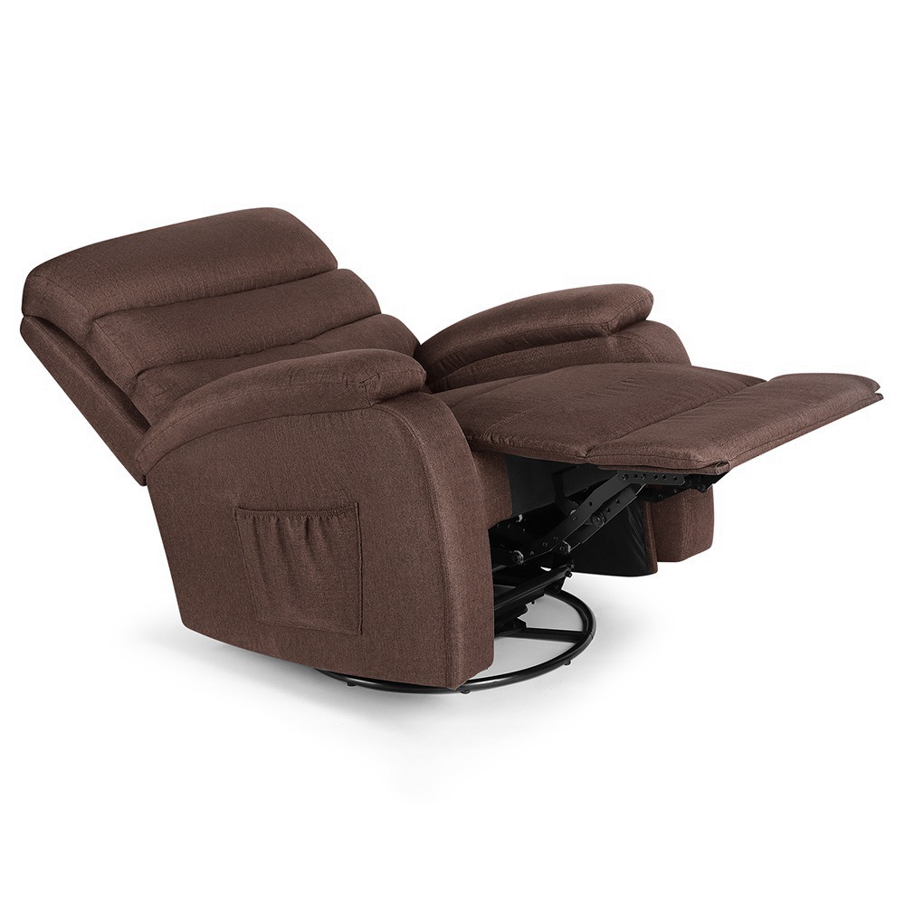 

Electric Lift Linen Multifunction Massage Recliner 5 Modes Waist Heating Comfortable Soft and Easy to Clean For Reading Resting Watching TV - Dark Brown