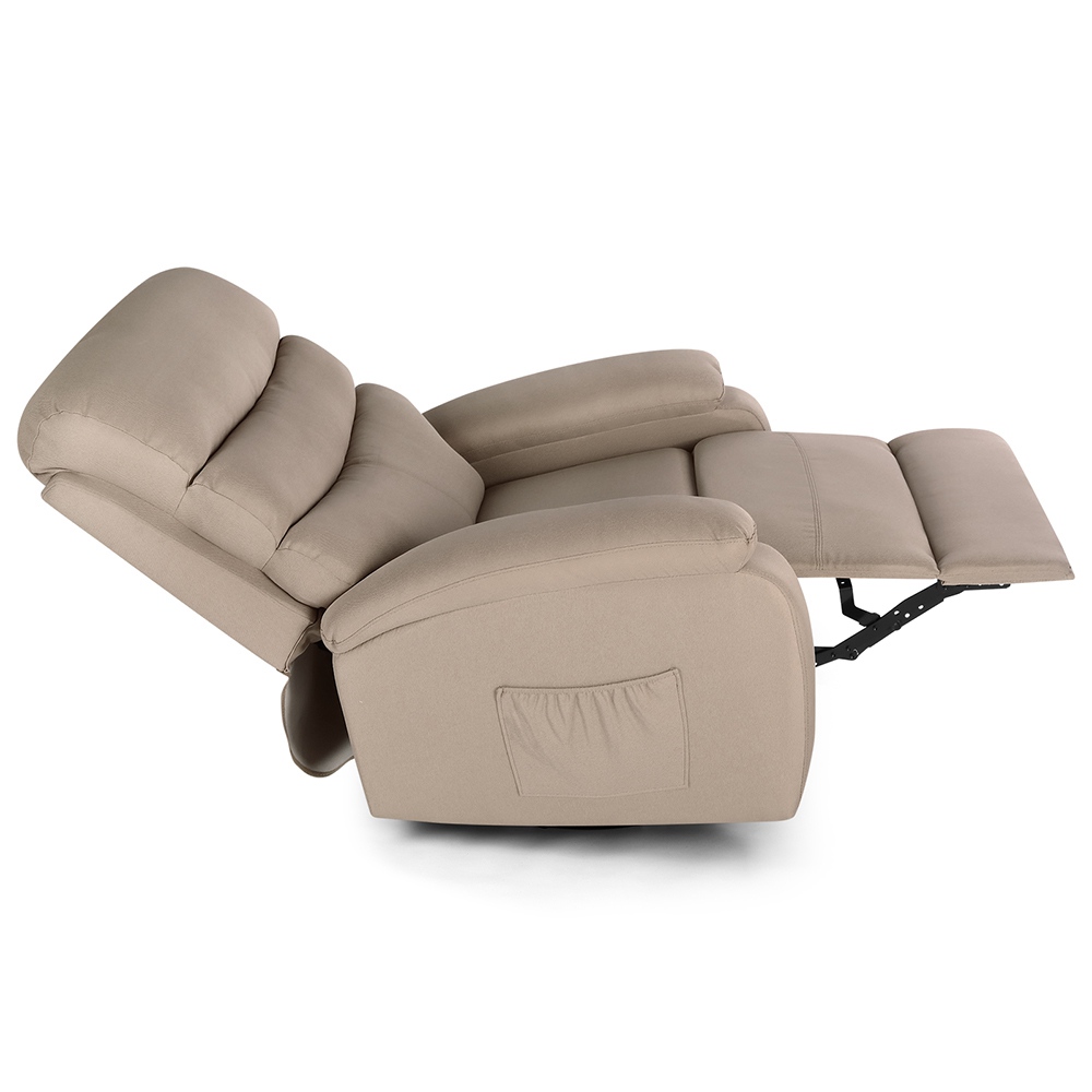 

Electric Lift Linen Multifunction Massage Recliner 5 Modes Waist Heating Comfortable Soft and Easy to Clean For Reading Resting Watching TV - Khaki