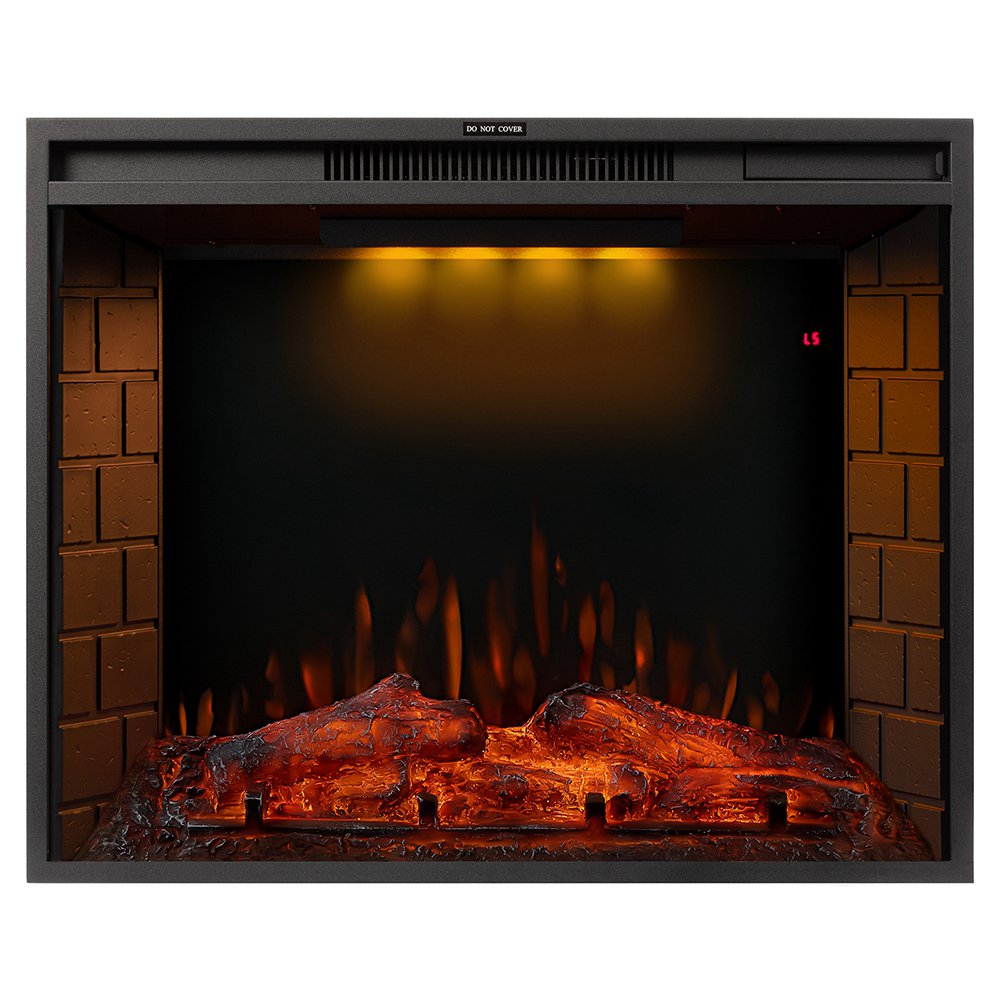

28-inch Electric Fireplace LED Flame, 750 / 1500W Two Heating Levels, Touch Screen Remote Control, With Timer, Function Can be Used Alone - Black