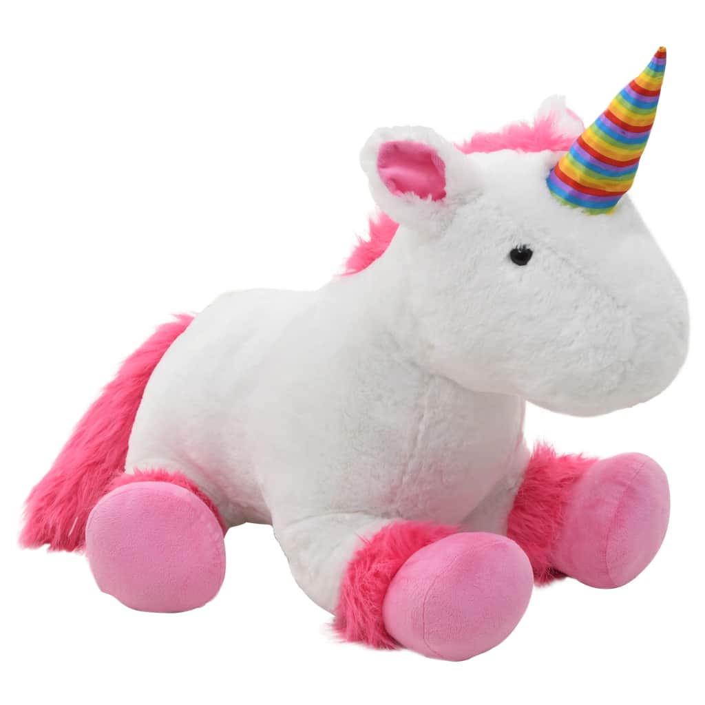 

Unicorn Cuddly Toy Plush Pink and White