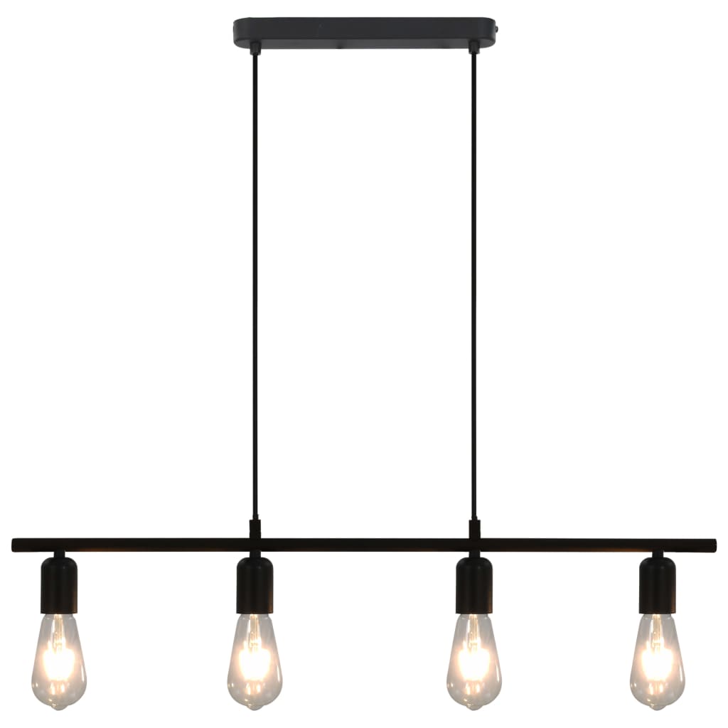 

Ceiling Lamp with Filament Bulbs 2 W Black 80 cm E27