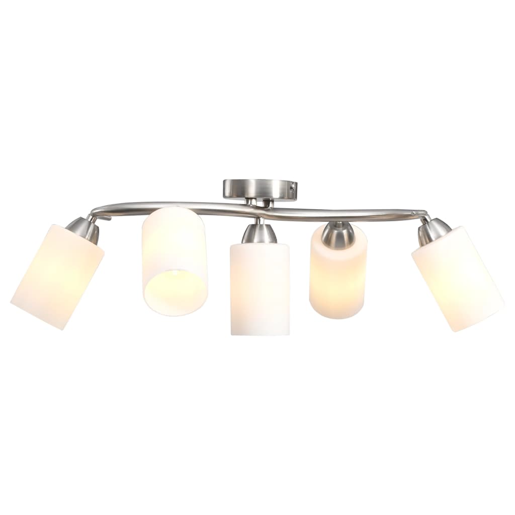 

Ceiling Lamp with Ceramic Shades for 5 E14 Bulbs White Cone