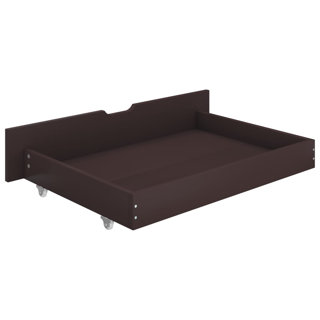 vidaXL Bed Frame with 4 Drawers Dark Brown Solid Pine Wood 140x200 cm