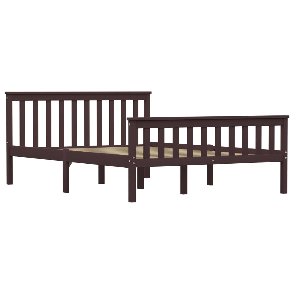 vidaXL Bed Frame with 4 Drawers Dark Brown Solid Pine Wood 140x200 cm
