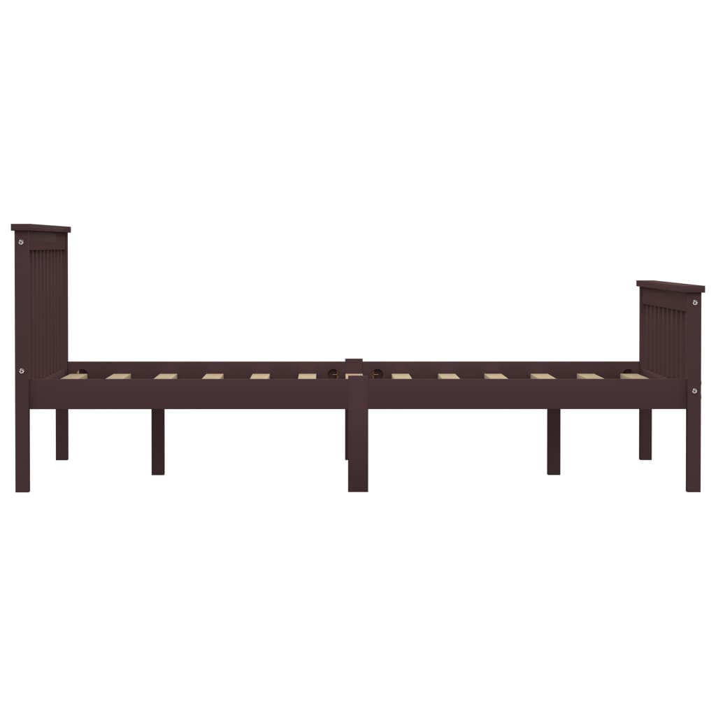 vidaXL Bed Frame with 4 Drawers Dark Brown Solid Pine Wood 140x200 cm