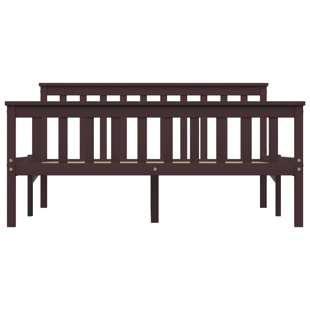 vidaXL Bed Frame with 4 Drawers Dark Brown Solid Pine Wood 140x200 cm
