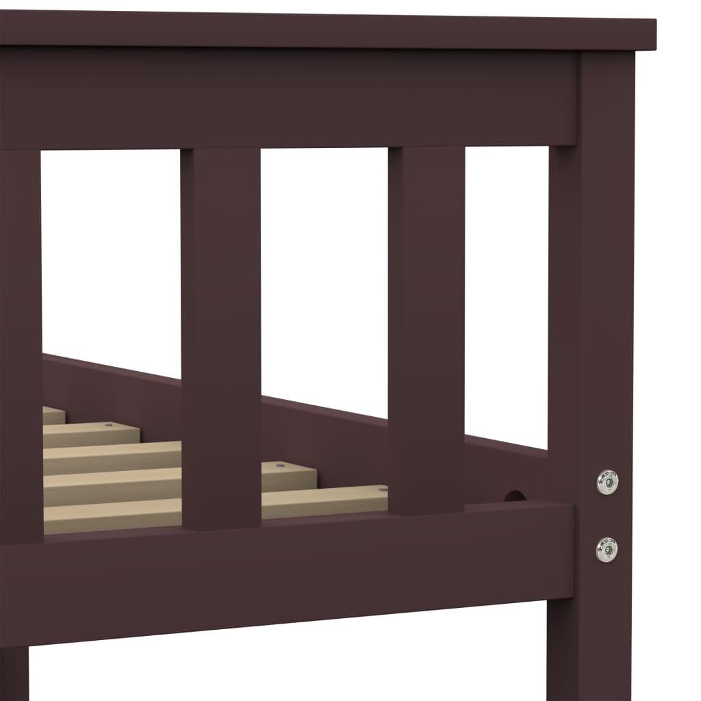 vidaXL Bed Frame with 4 Drawers Dark Brown Solid Pine Wood 140x200 cm