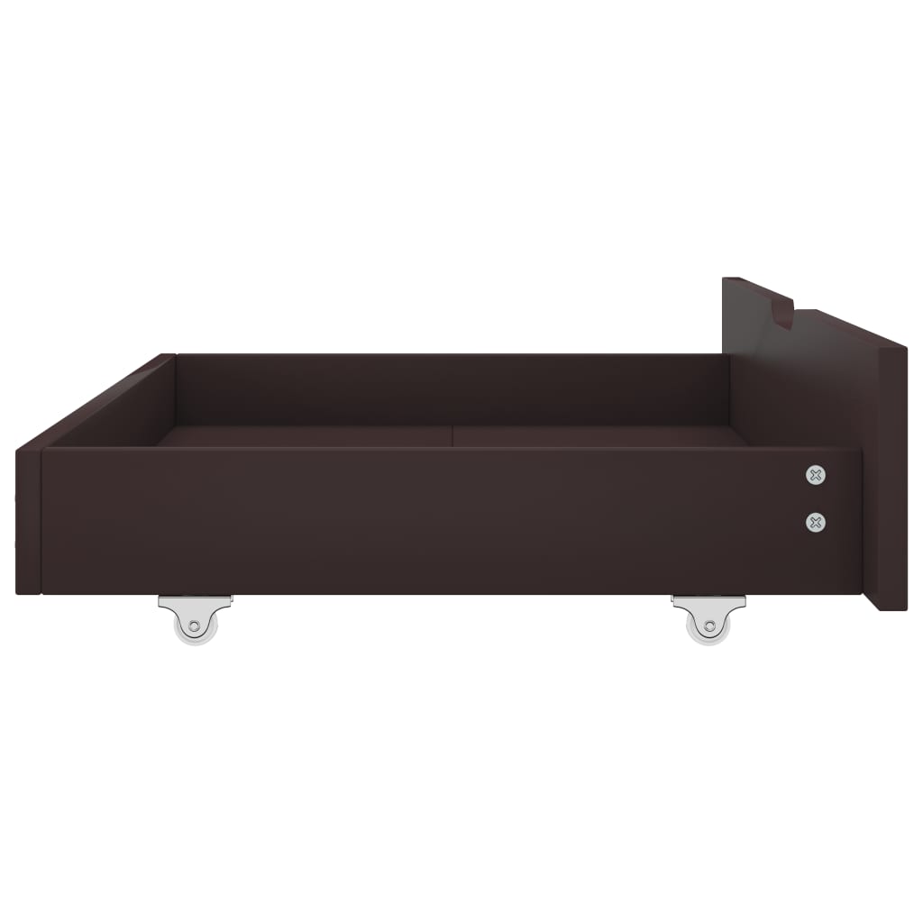 vidaXL Bed Frame with 4 Drawers Dark Brown Solid Pine Wood 140x200 cm