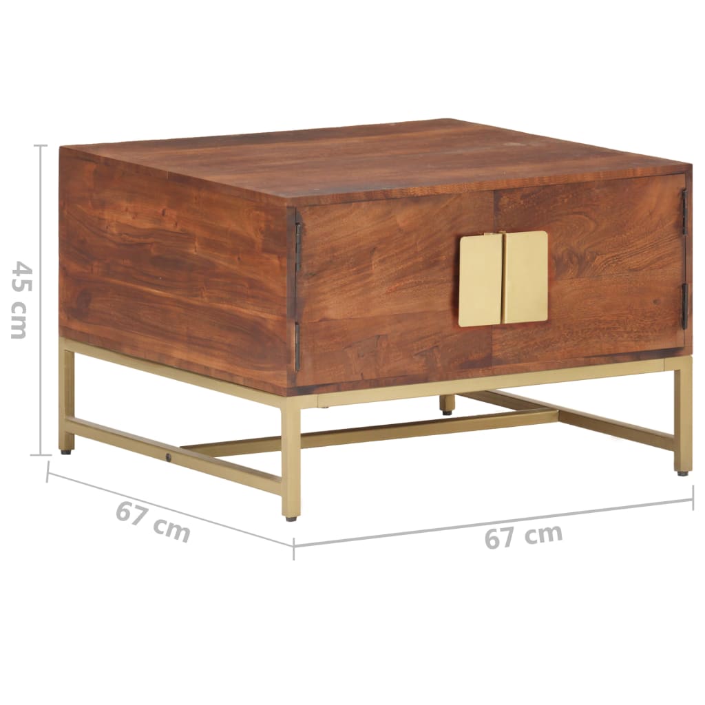 vidaXL Coffee Table Honey Brown 67x67x45 cm Solid Acacia Wood