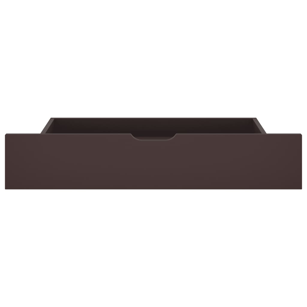 Canopy Bed Frame with 4 Drawers Dark Brown Pine Wood 160x200 cm